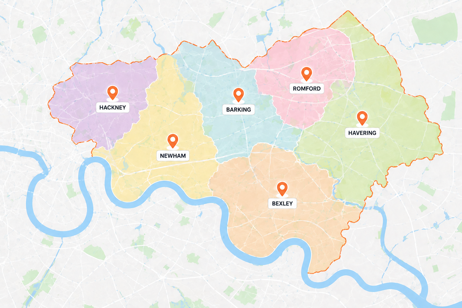 area we cover in east london